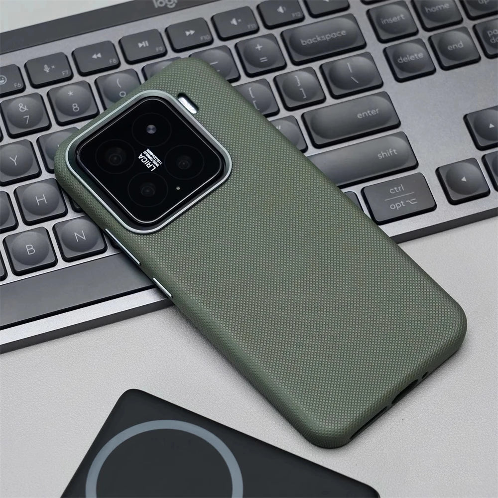 Luxury Diamond Texture PU Leather Matte Case for Xiaomi 15 Series