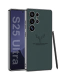 Premium Moose Pattern Leather Case with Soft Edge for Samsung Galaxy S25 Ultra