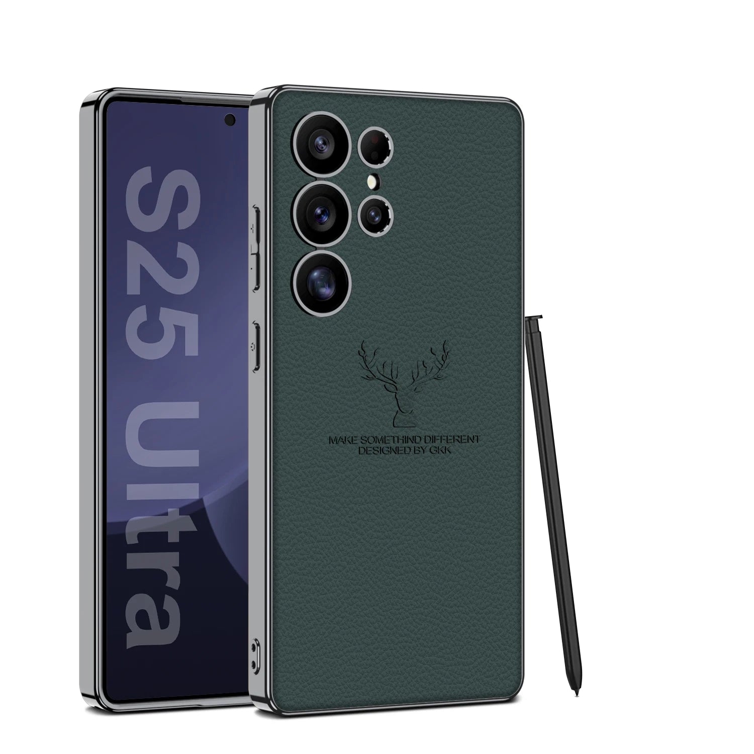 Premium Moose Pattern Leather Case with Soft Edge for Samsung Galaxy S25 Ultra