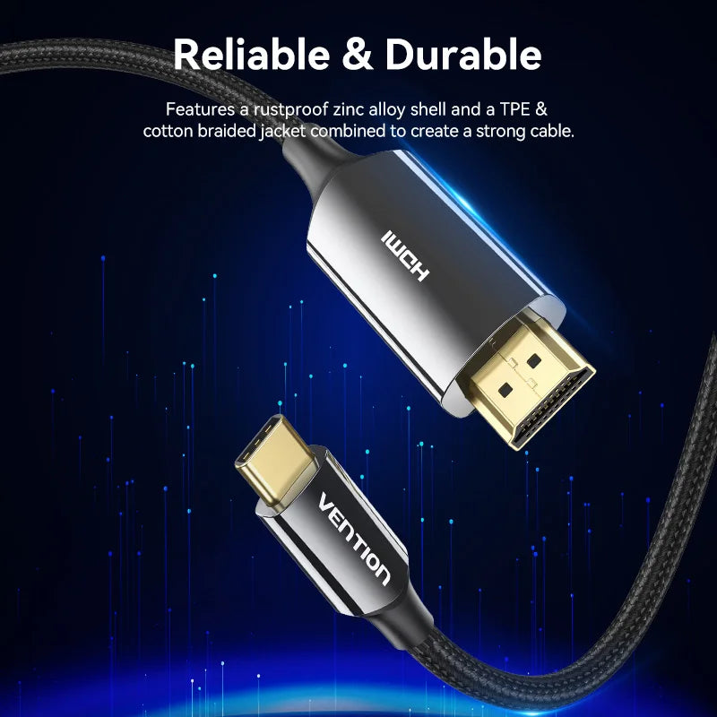 Vention 8K/60Hz USB-C to HDMI 2.1 Cable