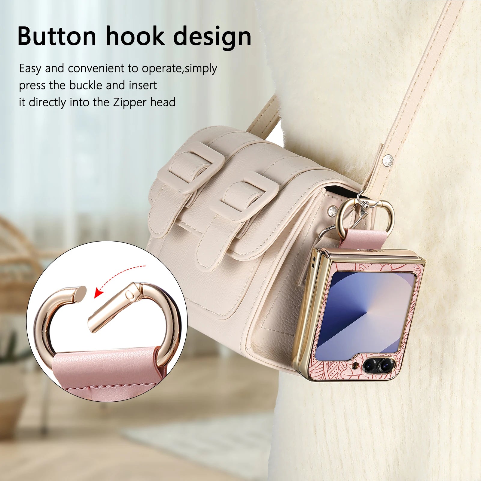 Fashion Floral Embossed Leather Case for Samsung Galaxy Z Flip 6