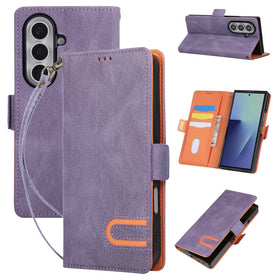 Leather Wallet Case with Built-In Stand and Strap for Samsung Galaxy Z Fold 8 Ultra
