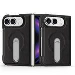 Faux Leather MagSafe Kickstand Case with 360° Rotating Stand for iPhone Duo