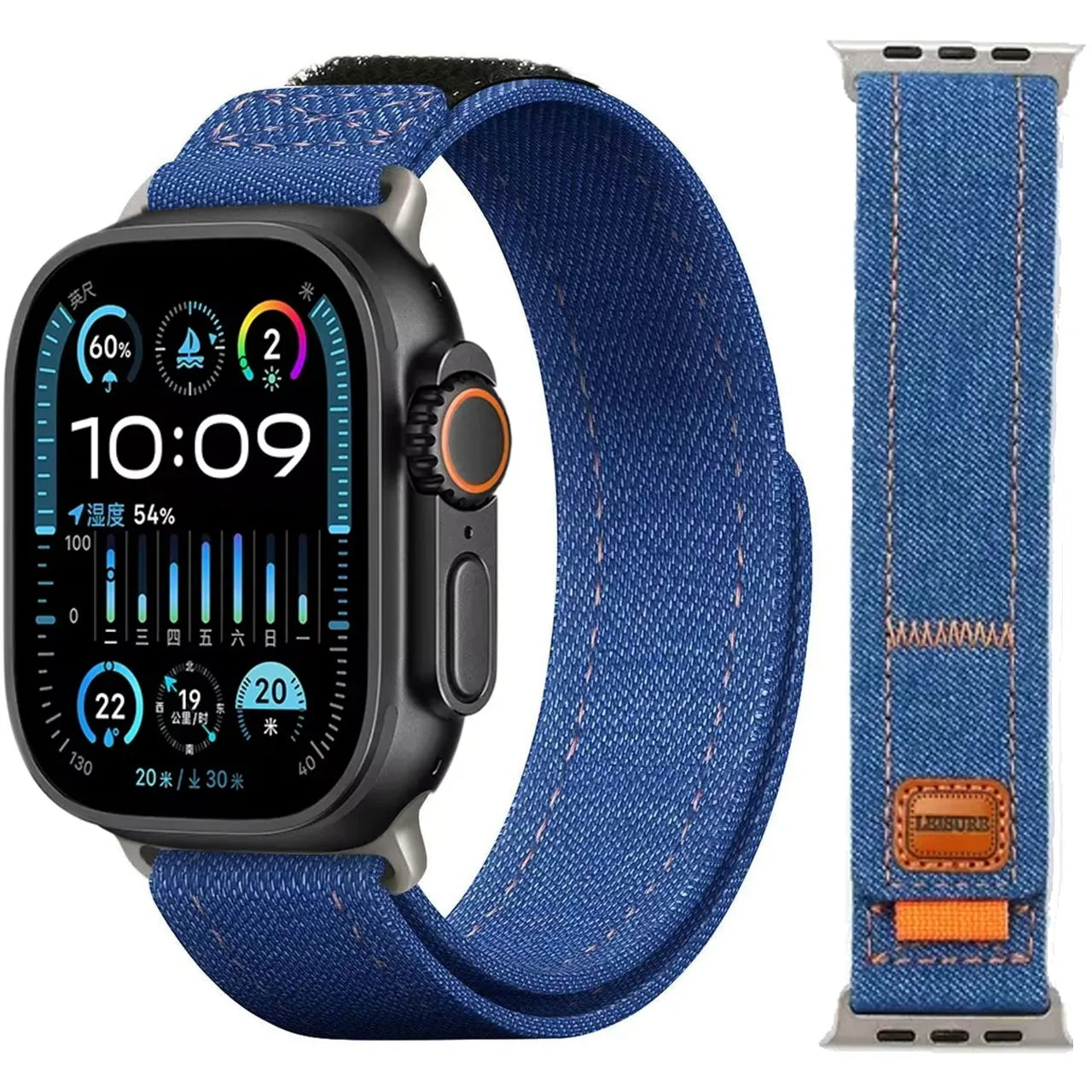Vintage-Style Nylon Canvas Wrist Strap for Apple Watch