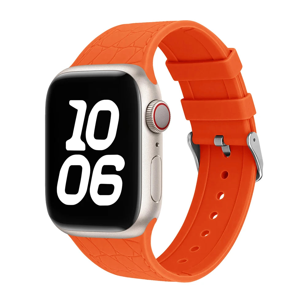 Soft Lychee Pattern Silicone Strap for Apple Watch