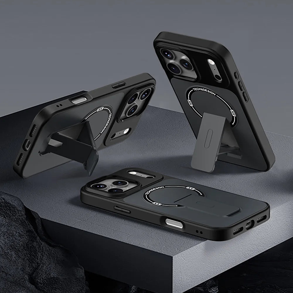 Durable Matte MagSafe Case with Built-In Stand for iPhone 17 Series