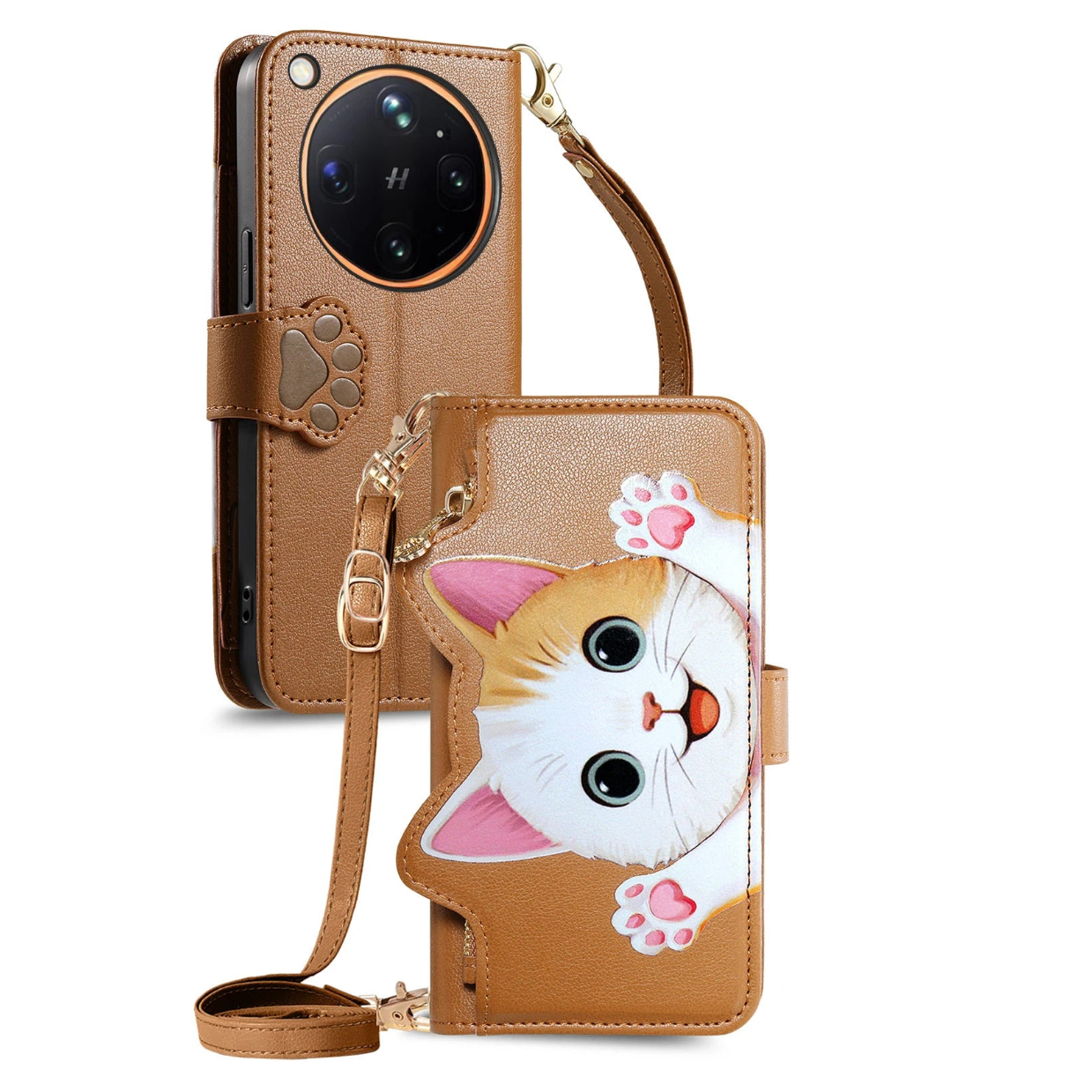 Detachable Crossbody Leather Wallet Case for OPPO Find X9 Series