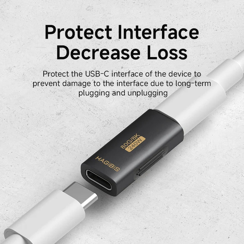 Hagibis USB4 USB-C Female to Female Extension Adapter