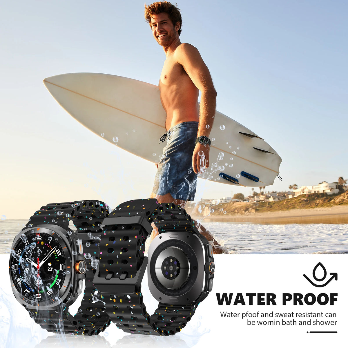 Quick-Release Water-Resistant Sport Watch Bands for Samsung Galaxy Watch Ultra