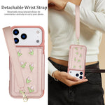 Skin Feel Embroidered Leather Wallet Case for iPhone 17 Series