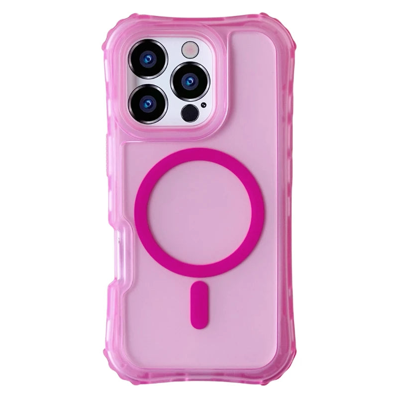Frosted Translucent Pink MagSafe Case for iPhone 15 Series