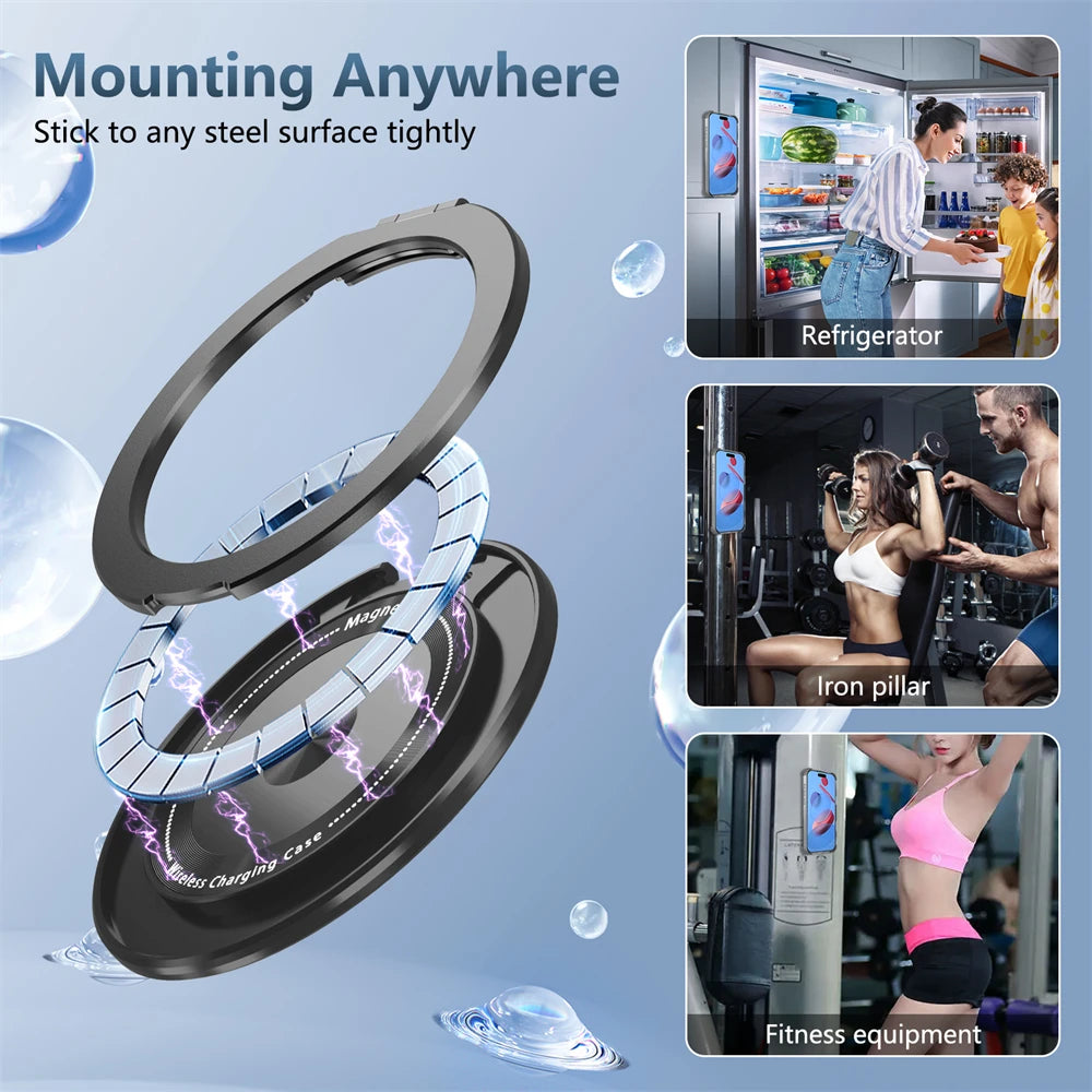 Shockproof Armor MagSafe Case with 360° Rotating Bracket for iPhone 17 Series