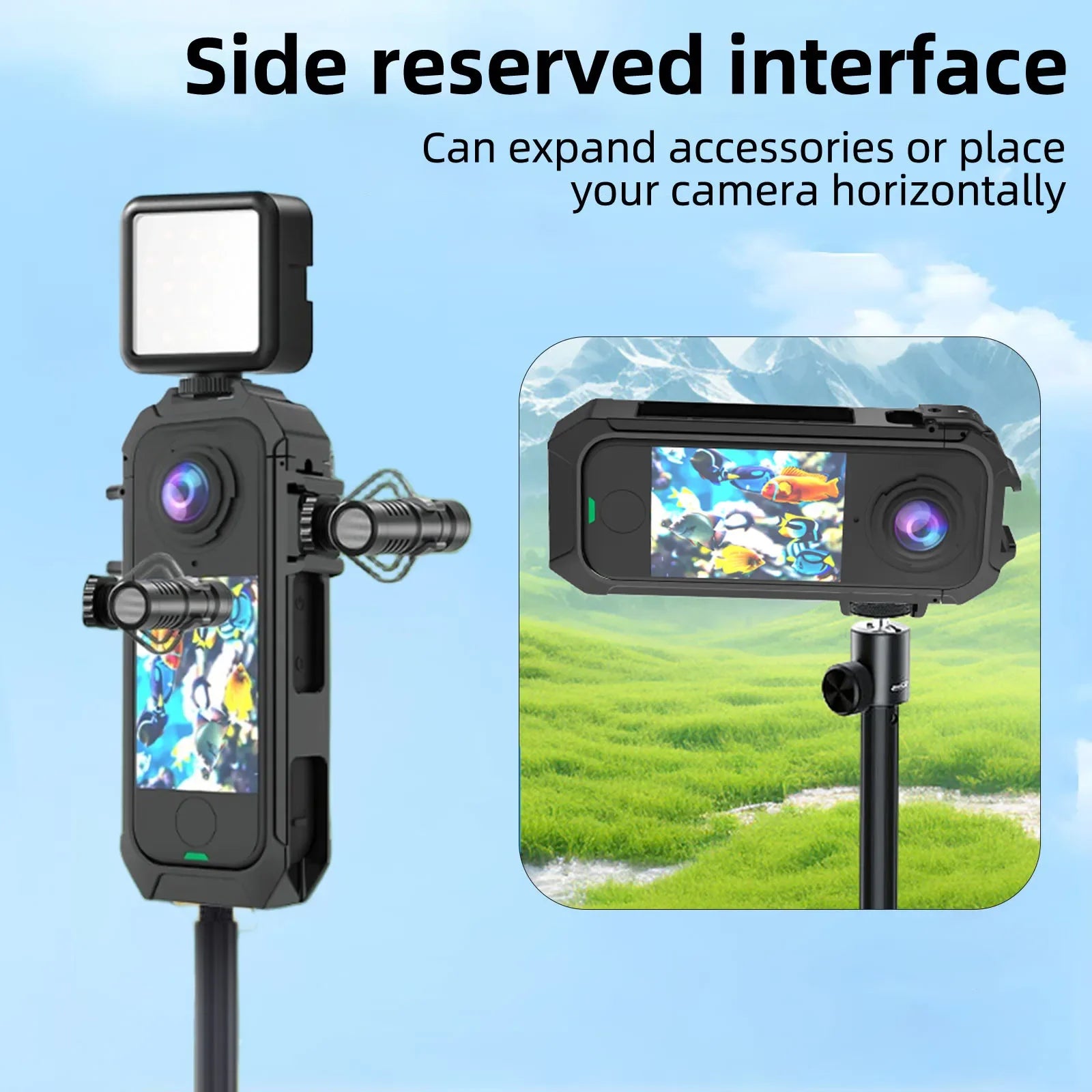 Protective PC Frame with Cold Shoe Mount for Insta360 X4 Air