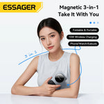 Essager 15W 3-in-1 Magnetic Wireless Charging Station With Foldable Stand