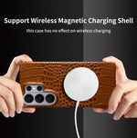 Genuine Crocodile Leather Magnetic Case for Samsung Galaxy S25 Series