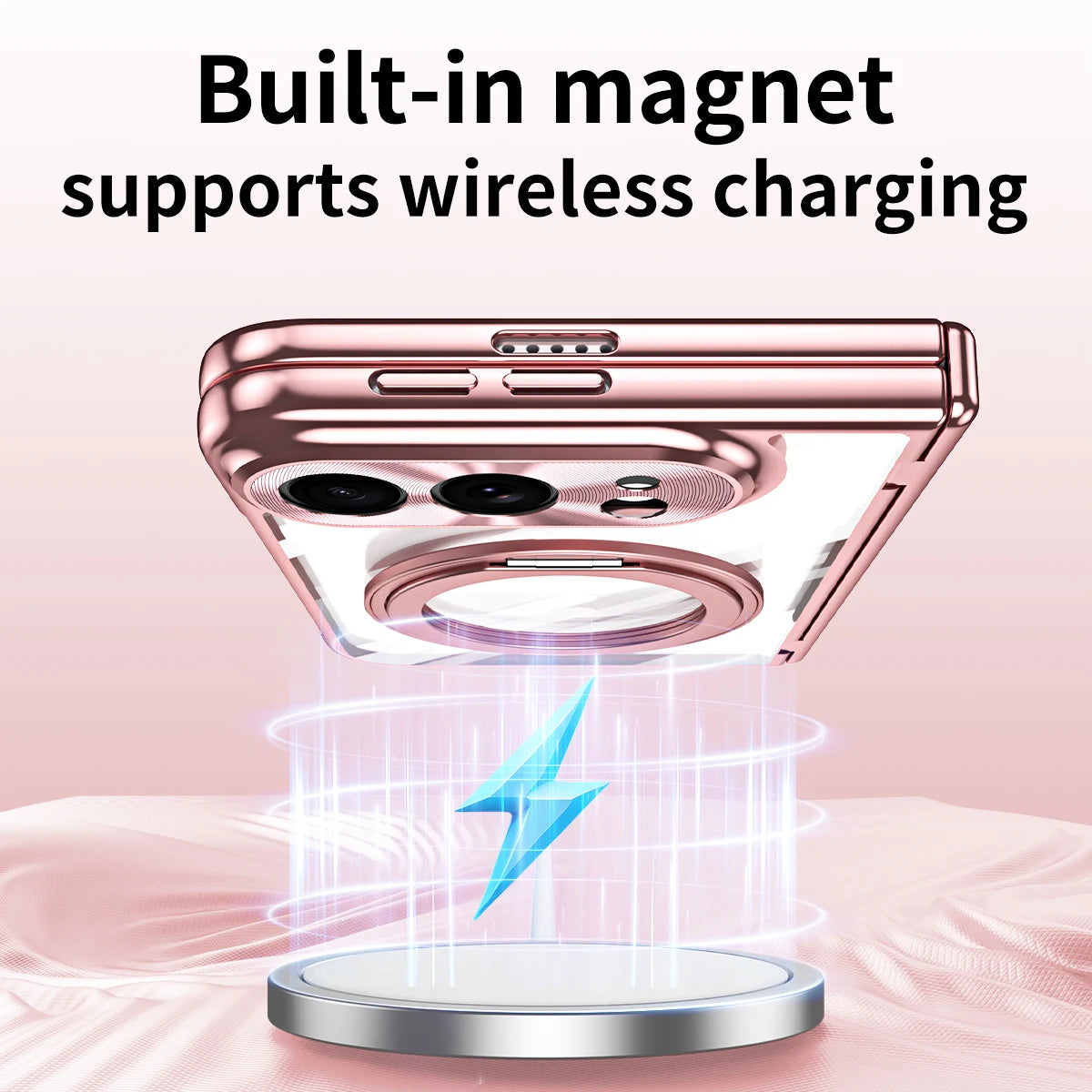 Electroplated MagSafe Case with 360° Rotating Ring Stand for iPhone Duo