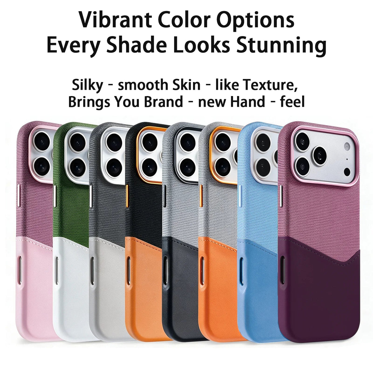 Slim Leather Card Holder Case with Raised Camera Lens Cover for iPhone 18 Series
