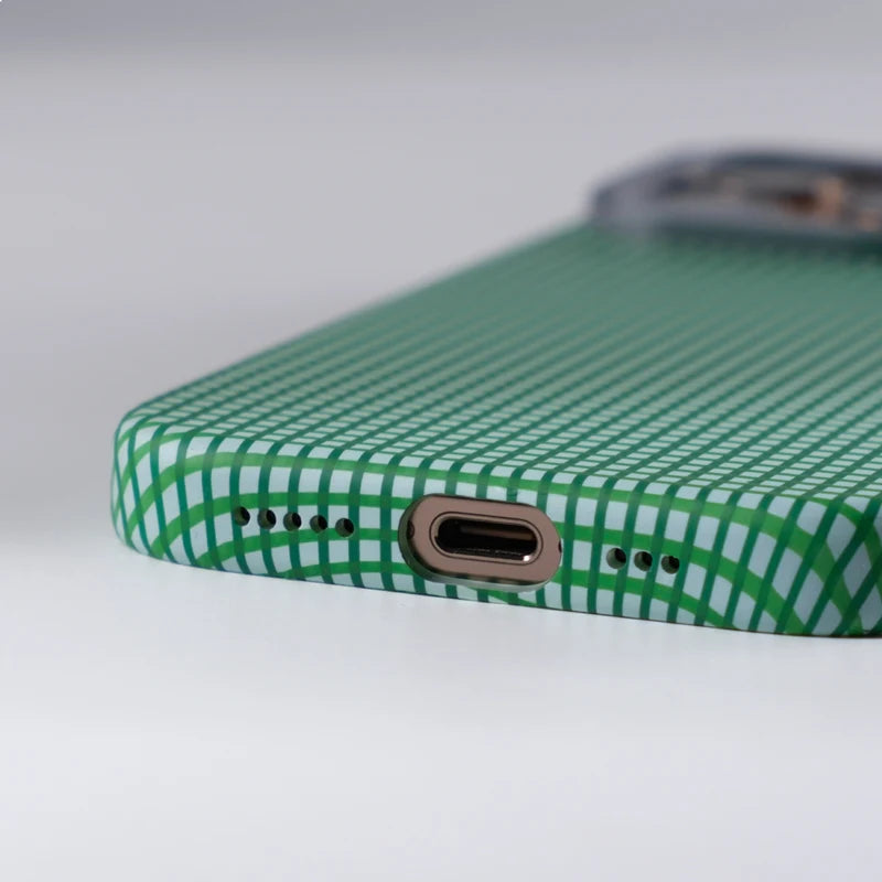 Grid Design 3D Relief Frosted Hard PC MagSafe Case for iPhone 16 Series