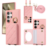 Crossbody Leather Ring Wallet Case with Mirror & Card Holder for Samsung Galaxy S24 Series