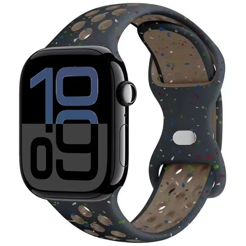 Breathable Silicone Band with Perforated Ventilation for Apple Watch