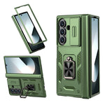 Rugged Armor Case with Sliding Camera Cover and Ring Stand for Samsung Galaxy Z Fold 8 Ultra