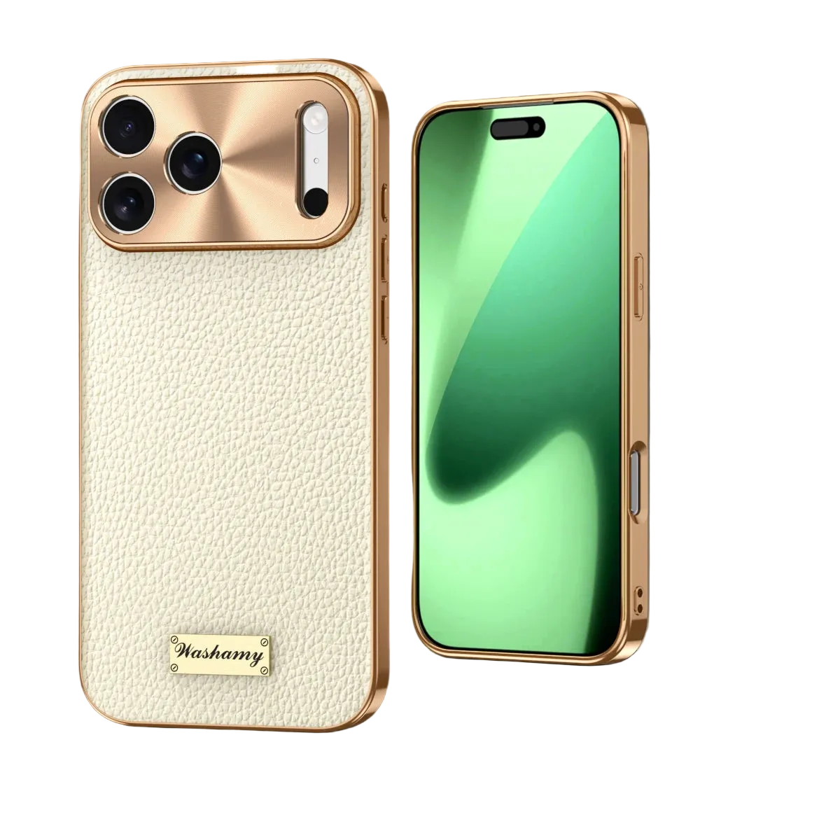 Executive Electroplated Leather Phone Case for iPhone 17 Series