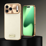 Executive Electroplated Leather Phone Case for iPhone 17 Series