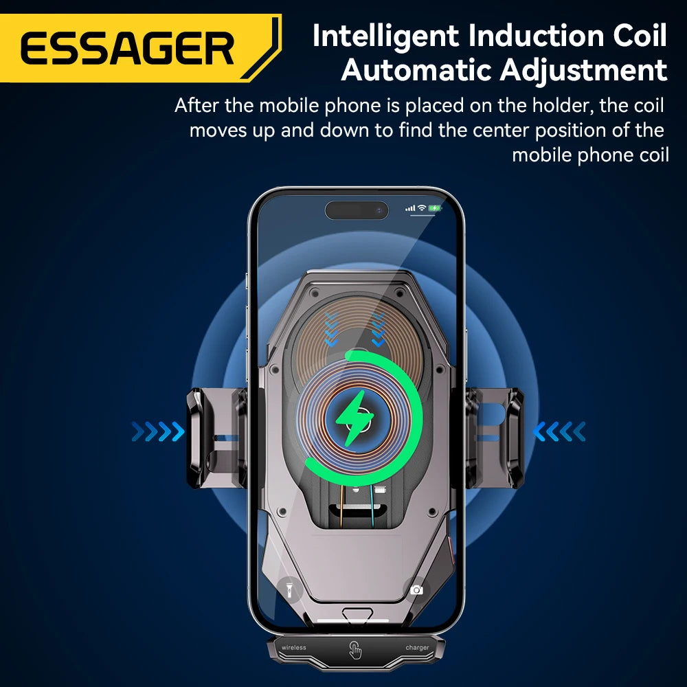 Essager 15W Qi Wireless Car Charger with Dashboard Phone Holder