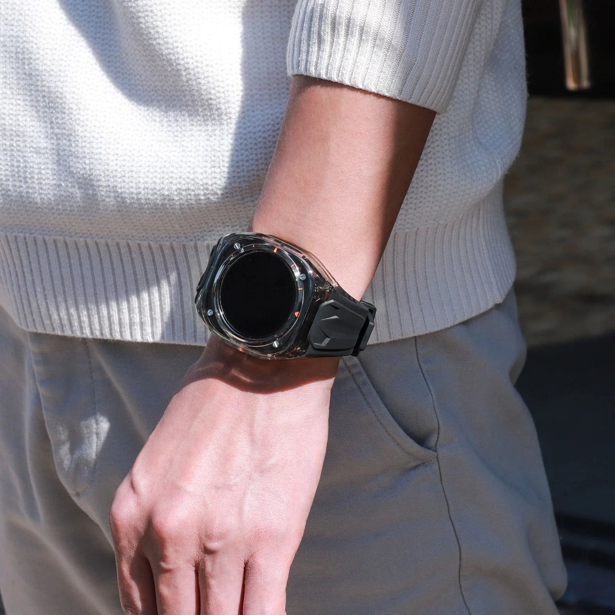 Integrated Transparent Case and Silicone Wristband for Samsung Galaxy Watch Ultra 2