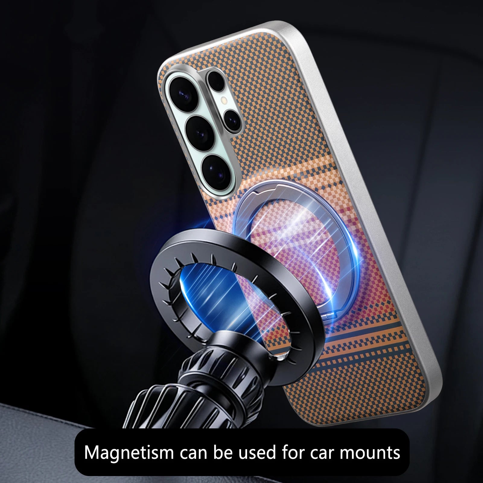 Shockproof Magnetic Gradient Case with 360° Rotating Stand for Samsung Galaxy S26 Series