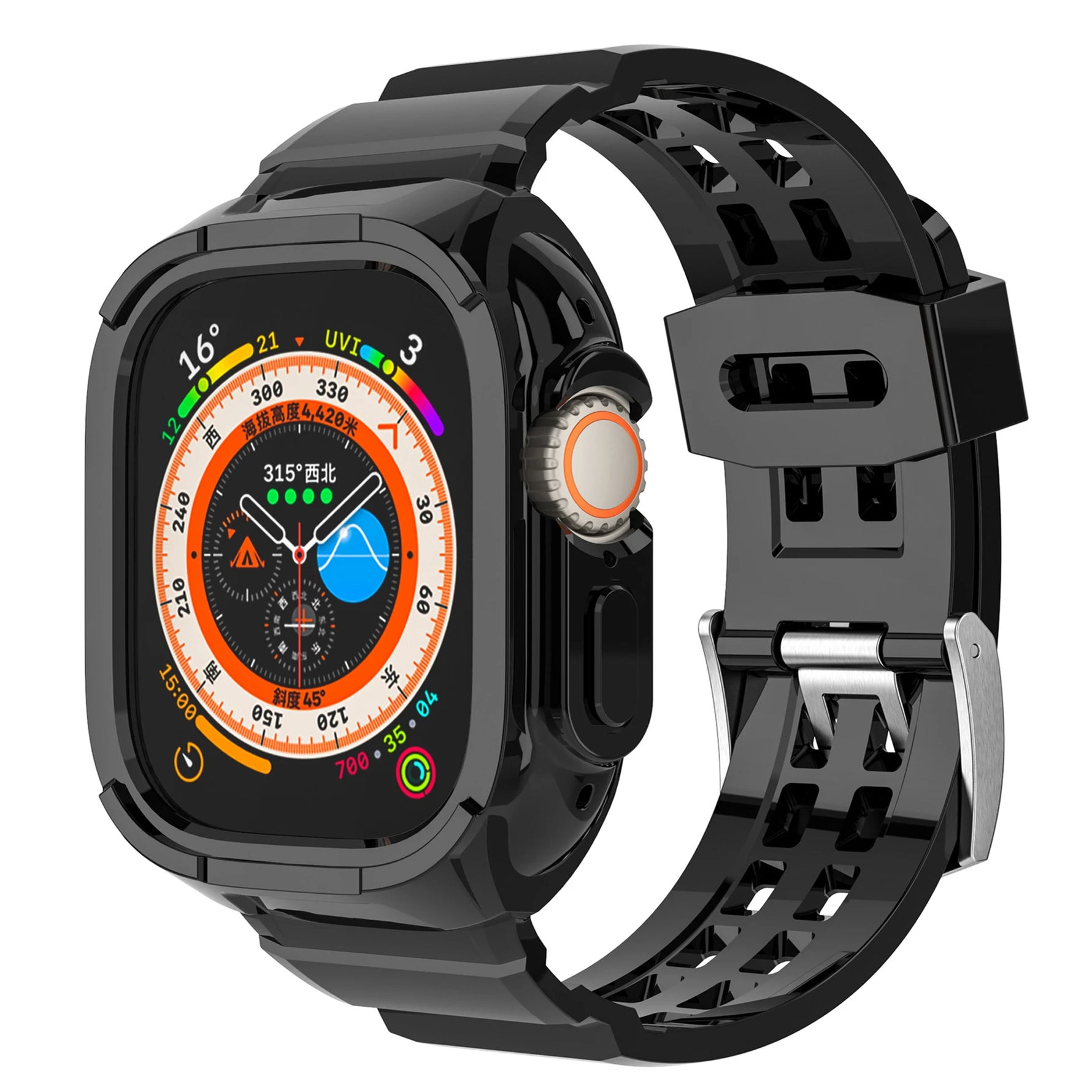 Transparent Protective Case with Silicone Band for Apple Watch Ultra 3