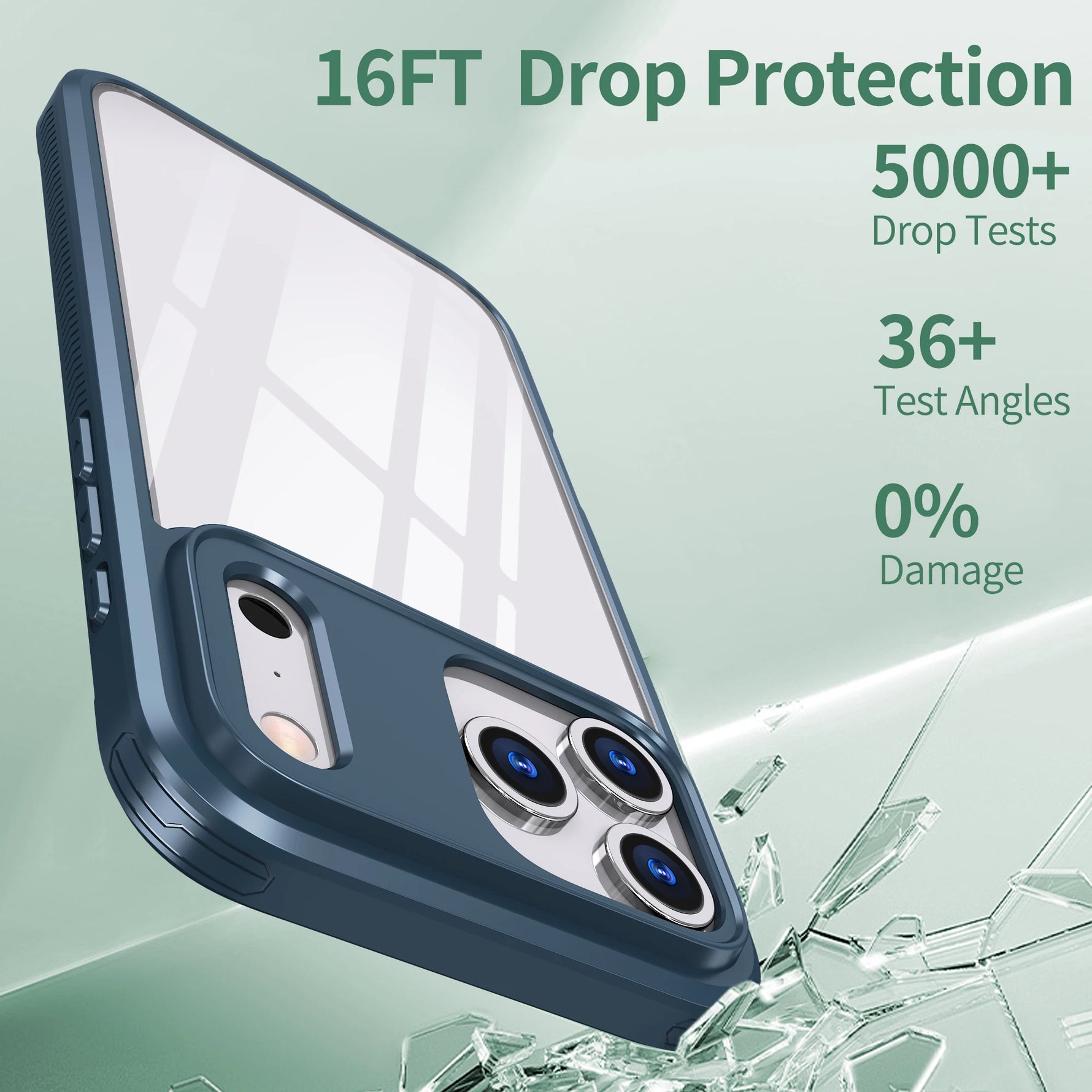Hybrid Hard PC + TPU Transparent Shockproof Case for iPhone 17 Series