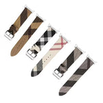 Genuine Leather Woven Fabric Watch Band with Striped Pattern for Samsung Galaxy Watch 8 & Galaxy Watch 8 Classic