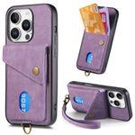 Shockproof Leather Wallet Case with Kickstand & Card Holder for iPhone 16 Series