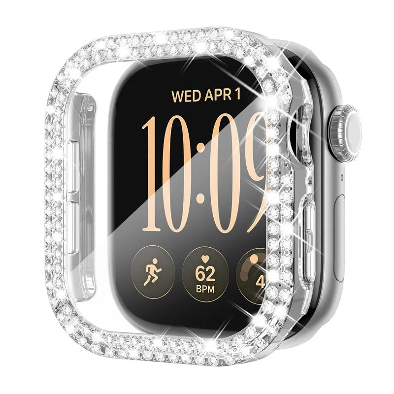 Tempered Glass Screen Protector Case with Polycarbonate Bumper for Apple Watch