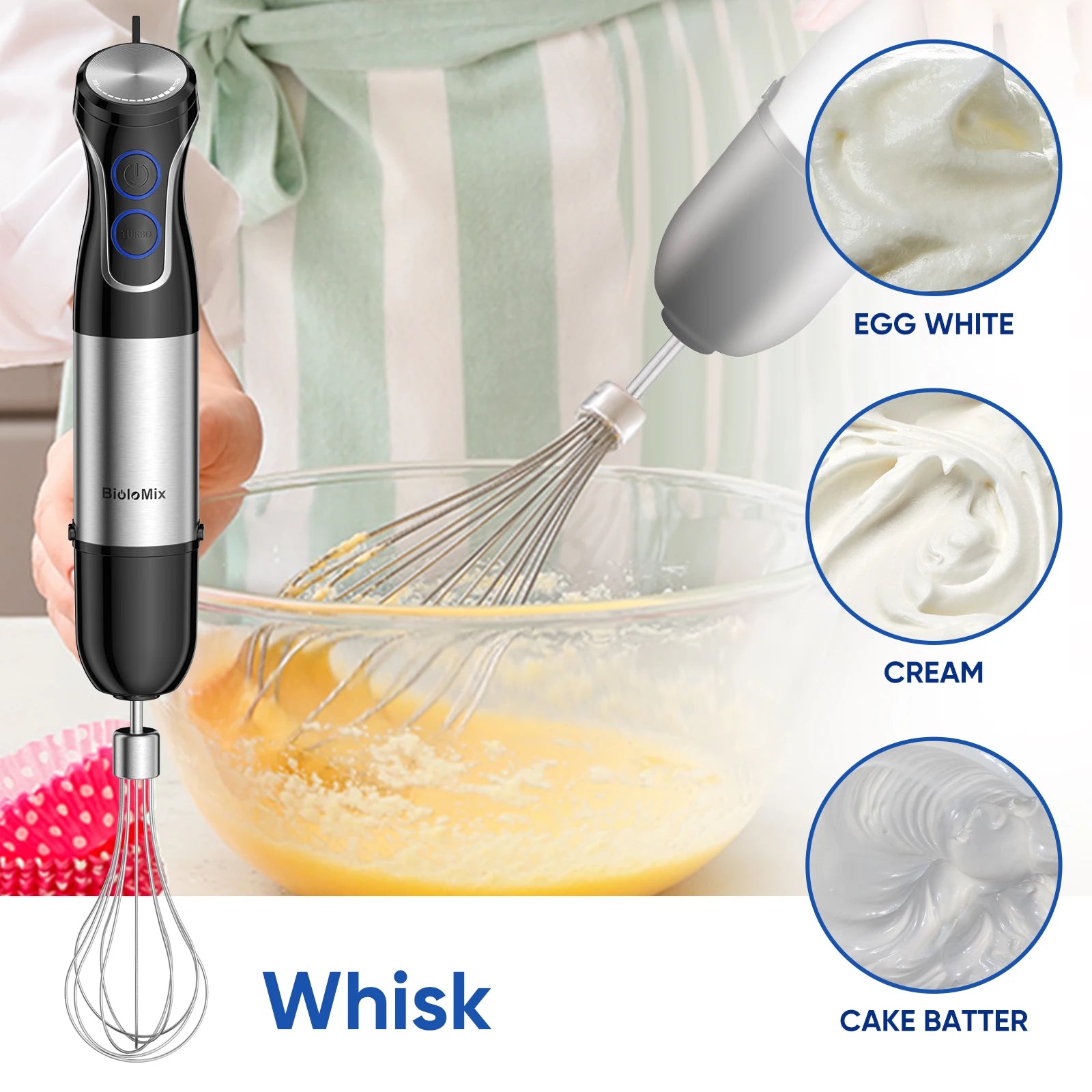 BioloMix 5-in-1 Immersion Hand Blender: Ultimate Kitchen Companion
