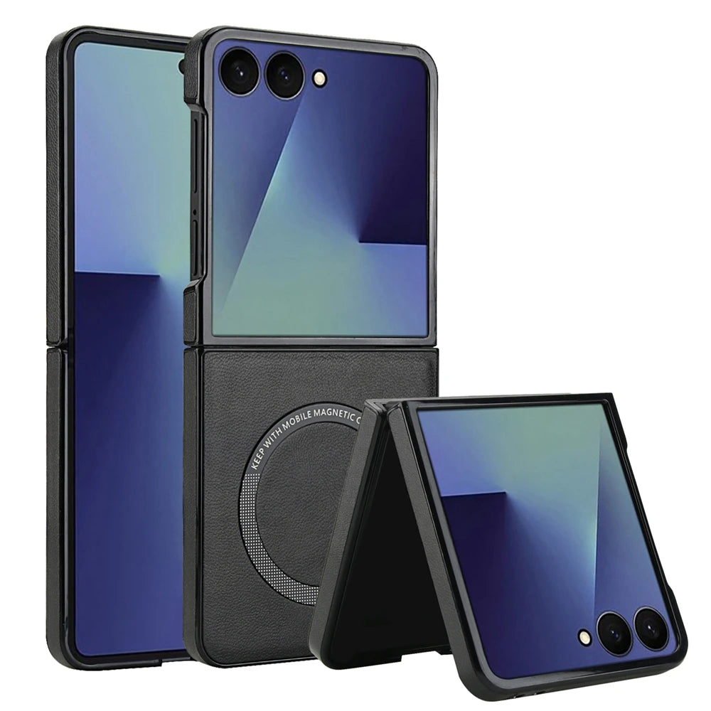 Samsung Galaxy Z Flip 7 Magnetic Leather Case