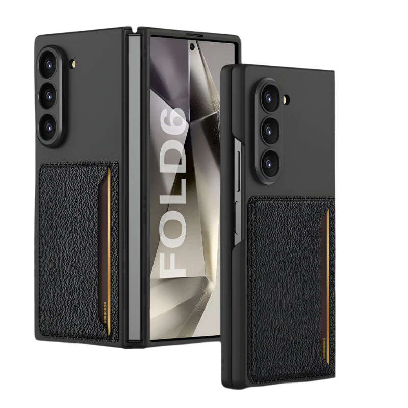 Samsung Galaxy Z Fold 6 Leather Wallet Case with Built In Card Holder