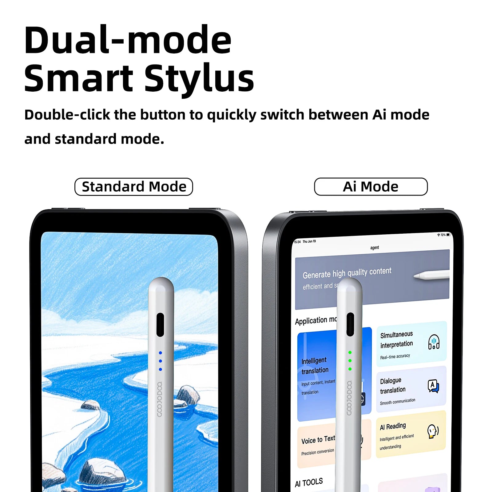 GOOJODOQ Ai07 Tilt-Sensitive iPad Stylus with Palm Rejection