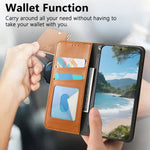 Samsung Galaxy S26 Series Leather Flip Case with Card Holder