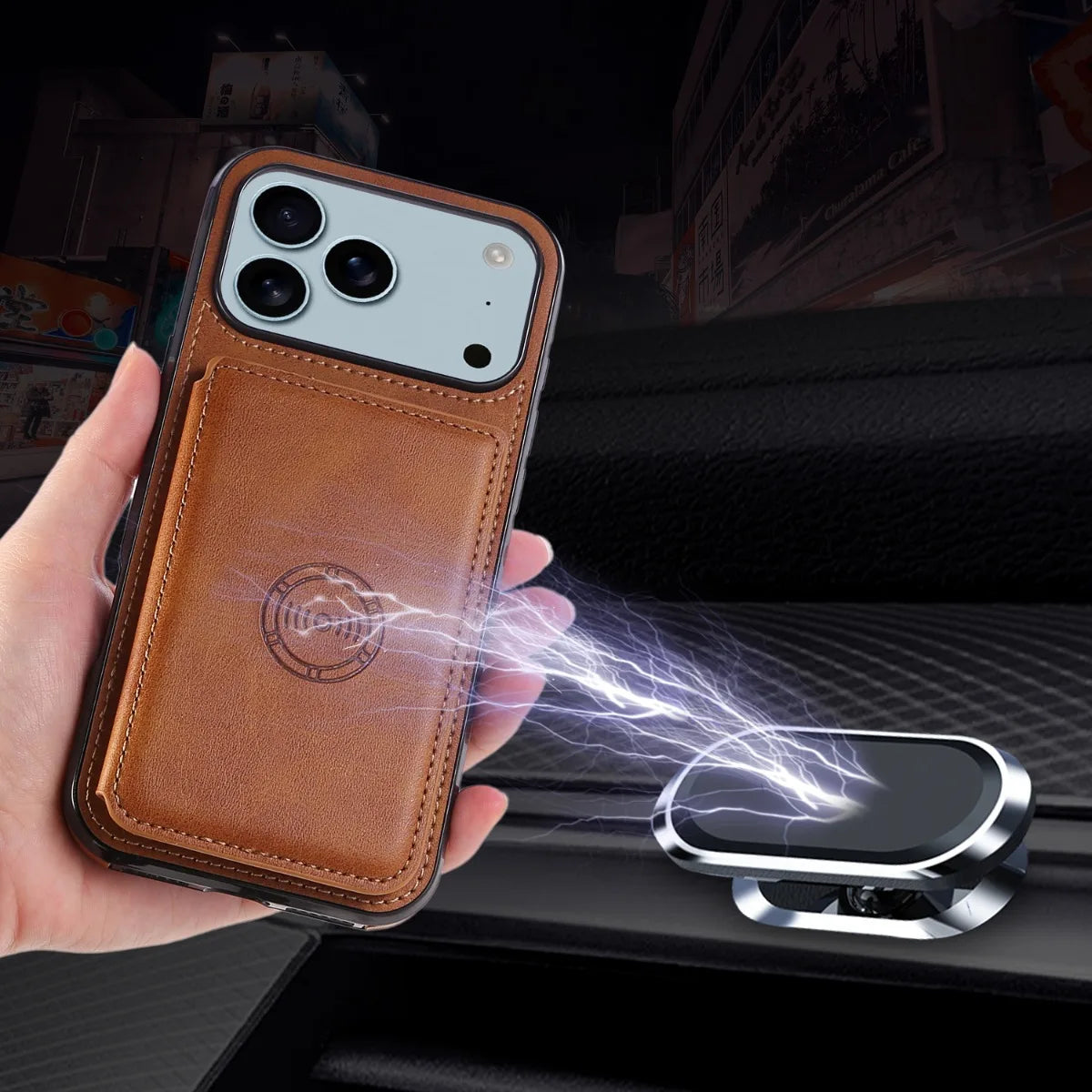 Anti-Theft Leather Folio Wallet Case for iPhone 17 Series