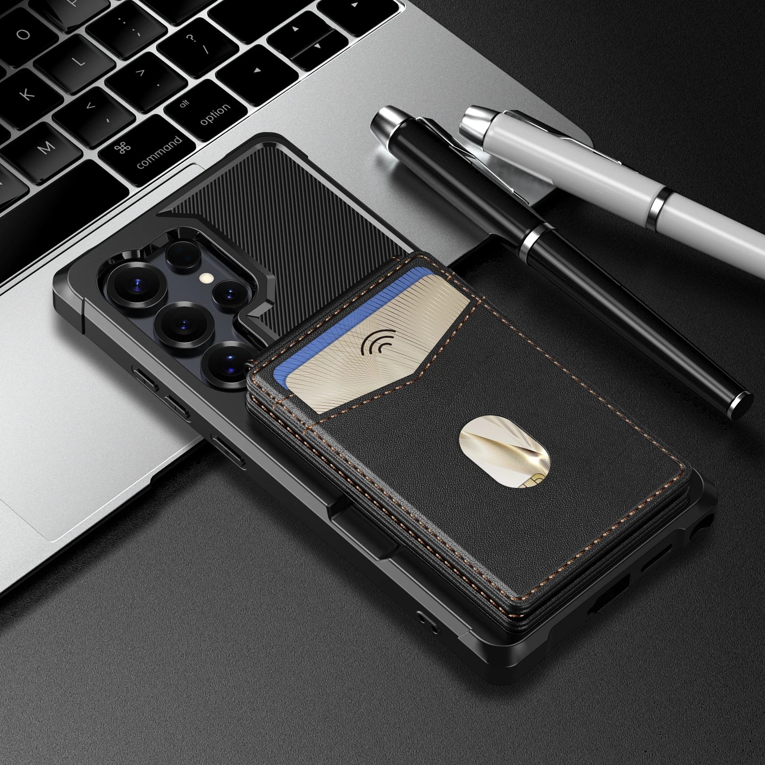 Luxury Leather Magnetic Case with Detachable Card Holder for Samsung Galaxy S24 Series