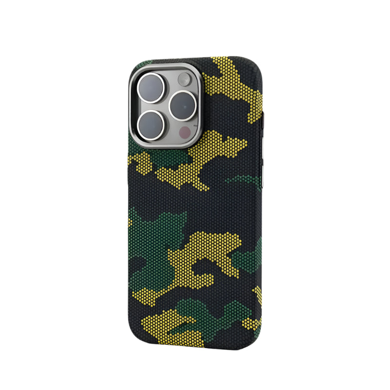 Rugged Camouflage Graffiti MagSafe Case with Alloy Lens Frame for iPhone 15 Series
