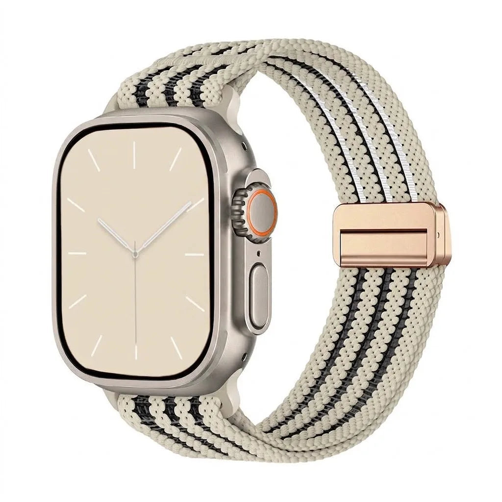 Braided Nylon Magnetic Band with Quick-Release Closure for Apple Watch