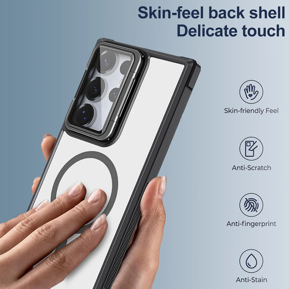 Shockproof Magnetic Case with Camera Cover Stand for Samsung Galaxy S26 Series