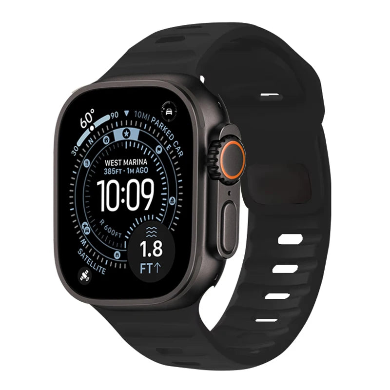 Perforated Silicone Sport Band with Ventilation Holes for Apple Watch