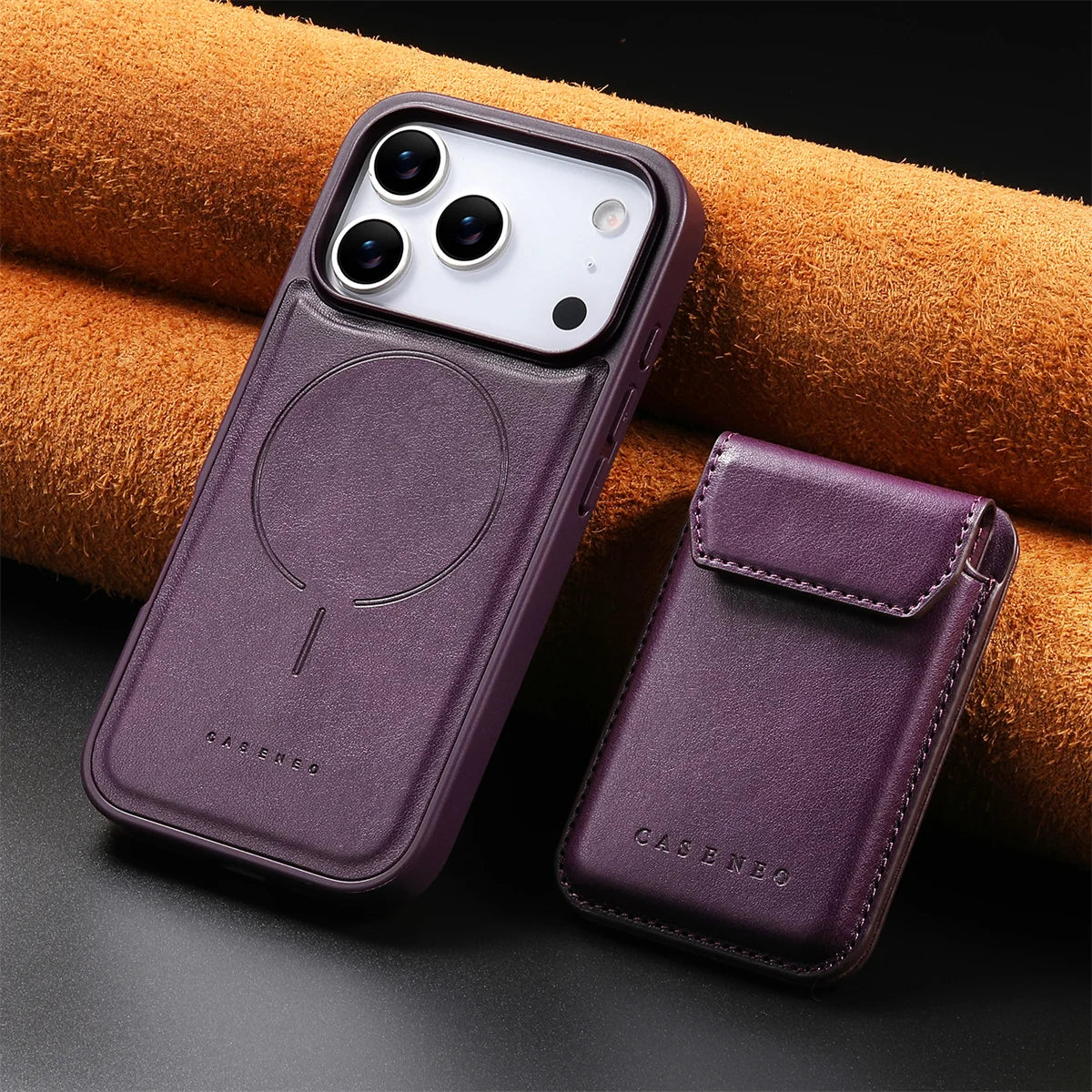 2-in-1 Detachable MagSafe Leather Wallet Case with Card Holder for iPhone 17 Series