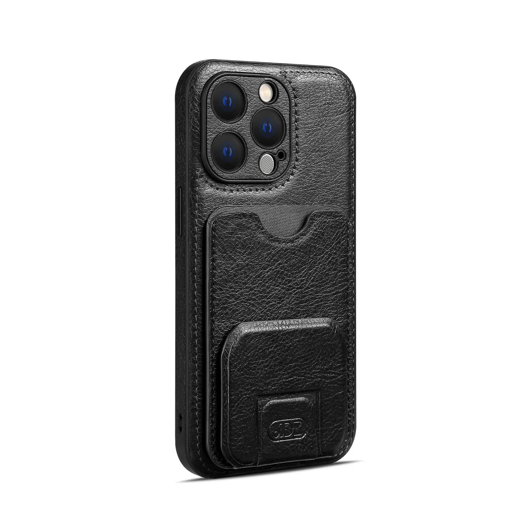Shockproof Leather Wallet Case with Kickstand for iPhone 16 Series