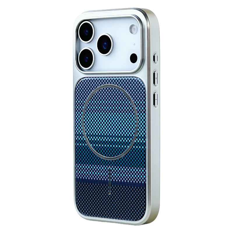 Frosted Carbon Fiber Texture Armor Case with MagSafe for iPhone 17 Series