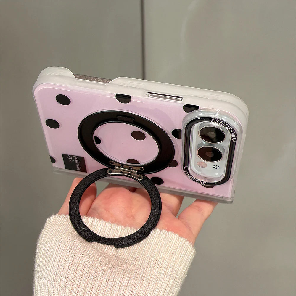 Shockproof MagSafe Case with 360° Rotatable Ring Stand for iPhone Duo